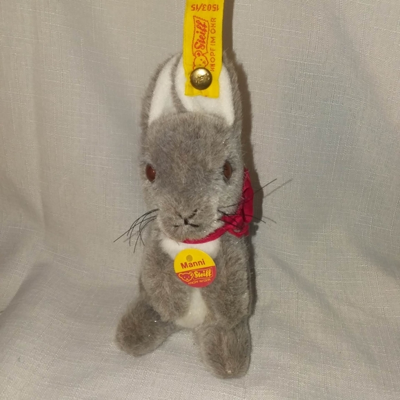 Vintage Steiff Manni Hase Bunny Rabbit 1503 15 Grey 1984-1987 IDS West Germany - Picture 4 of 15